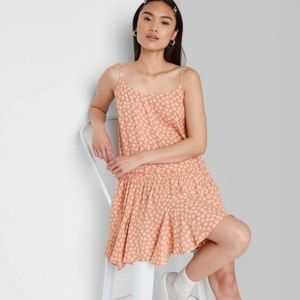 NWT Wild Fable Juniors Floral Sleeveless Dress Ground Ginger Color